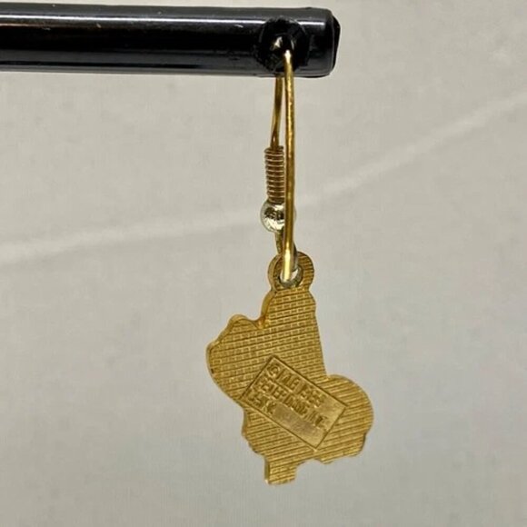 LA Dodgers Baseball Earrings Vintage Official MLB 1989 Gold Dangle Hook Pierced - Picture 12 of 15